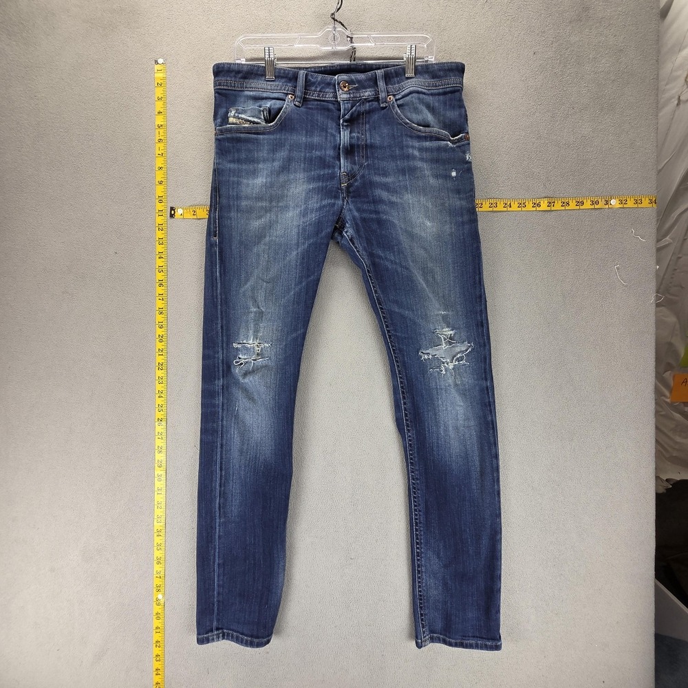 Diesel Jeans Mens 33x32 Blue Thommer Slim Skinny Stretch Distressed 0860L